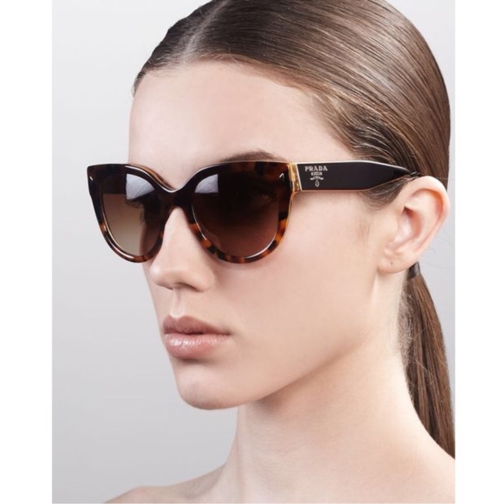 Prada Brown Gradient Caramel Tortoise/Powder Cat … - image 1
